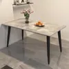 Mesa de jantar em pedra sinterizada nórdica conjunto de mesa e cadeiras de jantar para casa mesa moderna minimalista de luxo leve mesa para apartamento pequeno mesa de jantar retangular