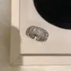 Anillo de Plata de Ley S925 Mismo Estilo Anillo de Ratán Cepillado Patrón de Ratán Anillo para Mujer Brillo Lujo Accesible Patrón Acolchado Corte Retorcido Moda