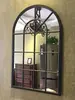 Decoración de Pared con Espejo Falso de Hierro Forjado Estilo Europeo Vintage para Entrada, Decoración Colgante de Pared Redonda Falsa Ventana para Sala de Estar