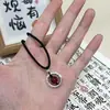 Collar de Cuentas Rojas del Año de Nacimiento de la Pareja Anillo de Semilla de Acacia Xiangyun Femenino Hebilla Ping An Cadena de Cuello Tejida a Mano Masculino