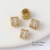 Chapado en Cobre Color Oro de 18K Passepartout Micro Circonita Passepartout Pequeño Cintura de Hombre Barril Cuentas Colgante de Cuentas Accesorios de Joyería Hechos a Mano DIY