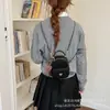 Mochila pequeña de gamuza con patrón de rombos de alta gama, estilo retro japonés y coreano, nueva colección otoño/invierno 2026, bolso de hombro/bolso de axila para mujer