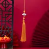 Rueda de Oración de Nudo de Bambú Estilo Antiguo, Borla de Espada, Abanico Tradicional Chino, Colgante de Ropa Estilo Chino Nuevo, Colgante Hecho a Mano para DIY, Falda Mamian