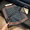 Pañuelo de Seda 70 Cuadrado Moda Coreana de Alta Gama Versátil Profesional Seda Sintética Pequeño Pañuelo de Cuello Estampado Retro Pañuelo de Seda para Mujer