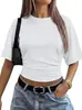 2026 Transfronterizo Europeo y Americano Nuevo Top de Hombro Casual Versátil Ajustado Dulce y Picante Diseño para Mujer
