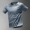 Camisa Delgada para Tiro Deportivo, Ropa de Fitness de Manga Corta, Camiseta de Entrenamiento de Secado Rápido, Ropa Fresca de Verano de Seda de Hielo para Correr para Hombre, Exterior