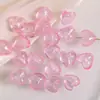 Coração de Vidro Perfurado Rosa Doce e Delicado Contas Soltas Pulseira Material DIY Colar Brincos Pingente Acessórios de Joias