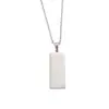 Collar Geométrico de Venta Caliente Transfronterizo Estilo Europeo y Americano Simple y de Moda Colgante Rectangular de Acero Inoxidable Pulido Finamente Láser
