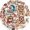50 pegatinas nuevas de perros transfronterizos, lindas pegatinas de graffiti impermeables para decoración de vida de cachorros con pañuelo, materiales para decoración de computadora