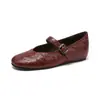 Sapatos Mary Jane Chuyuji com Rebite, Salto Baixo, Aumento de Altura, Baixo, para Mulheres, Verão, para Pés Largos, Sola Macia, Tamanho Grande