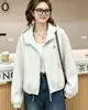 Casaco feminino curto, estiloso, 2026, novo, popular para primavera e outono, jaqueta leve casual feminina com capuz