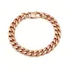 Amazon Wish Aliexpress Ebay Cadena Cubana Hip-Hop para Hombre Acero Inoxidable Hebilla Única Pulsera con Rectificado Hexagonal Acero de Titanio