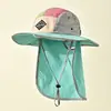 Sombrero tipo chal de bloques de color para hombres y mujeres, sombrero para el sol para exteriores, sombrero de sol con protección UV, sombrero de sol de verano, que cubre el cuello, resistente al agua