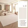 Alfombra de estilo nuevo, simple y de alta gama para sala de estar, lavable y limpiable con trapo, adecuada para sofá y dormitorio, de color crema, impermeable, resistente a las manchas, fácil de mantener