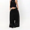 Calça Esportiva Casual Longa Solta com Strass Estilo Jazz Retro Americano para Homens e Mulheres, Calça Longa Solta e Fluida para Dança