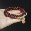 Zâmbia sândalo vermelho sangue sândalo 6mm anel duplo pulseira fugua pingente das mulheres jogo literário jóias diy contas atacado