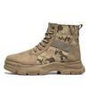 Sapatos Masculinos, Botas Martinas de Novo Estilo, Botas Masculinas de Cano Médio Quentes e Espessadas para Outono e Inverno, Sapatos de Segurança para Trabalho com Cadarço Retro Fashion para Homens