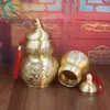 Calabaza de latón para cocina, dragón protector contra el fuego, botella, adorno de metal para la esquina noroeste para ahuyentar el fuego y proteger la puerta celestial, adecuado para la sala de estar del hogar.