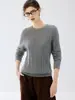 Suéter de Cachemira para Mujer Otoño e Invierno, Jersey de Punto Trenzado Cuello Redondo, Suéter de Punto Holgado, Camisa Básica de Manga Larga Color Sólido para el Trabajo