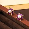 Aretes de perlas originales aretes de perlas de agua dulce naturales aretes de aguja de plata al por mayor esmalte de gota exquisito Corea del Sur personalidad simple