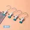Percha de acero inoxidable con pinza, percha multifuncional portátil para ropa del hogar, pinza para ropa, percha de cuello corto para secar
