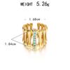 Anéis Europeus e Americanos Novos de Aço Inoxidável Europeus e Americanos Galvanoplastia a Vácuo Ouro 18K Turquesa Corte Assimétrico Abertos Pulseiras