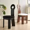 Silla de sirena retro de madera maciza estilo vintage con respaldo, silla de comedor minimalista nórdica para el hogar, silla de tocador para dormitorio