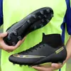 Zapatos de fútbol talla grande transfronterizos para hombre de caña alta para estudiantes, zapatos de entrenamiento de competición, césped artificial, clavos largos rotos, zapatos de pato mandarín, clavos rotos