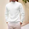Ropa de punto europea de talla estándar para otoño e invierno, ropa de punto, diaria, color liso, moda joven para hombre, jacquard, cuello alto, lana cálida