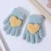 Nuevos guantes de peluche para niños, otoño e invierno, cálidos guantes coreanos de cinco dedos para bebés de 2 a 4 años.