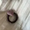 Goma para el pelo de cuadros grande con forma de corazón, estilo retro coreano, cuerda elástica de alta gama para coleta, accesorio para el pelo para mujer
