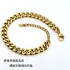 Pulsera Cubana Hip-Hop Pulida, Acero Inoxidable Personalizado Chapado en Oro de 18K Joyería para Hombres Cadena al por Mayor