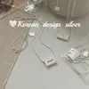 Corea del Sur ins Diseño de Personalidad Joyería Plateada Brillante Plata de Ley S925 Textura Cuadrada Collar en Inglés Versátil Sentido de Alta Gama