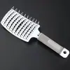 Pente Modelador de Cabelo Longo Cacheado com Raízes Volumosas, Grande Curvatura, Escova Paleta Massageadora para Homens e Mulheres, Ferramenta de Pente para Cabelo Longo Cacheado com Revestimento de Borracha