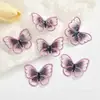 Estilo Ins Borboleta Bordada Gaze DIY Acessórios de Cabelo Feitos à Mão Decoração para Sapatos e Chapéus Material Decoração Borboleta Simulada