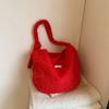 Bolsa Peluda para Mulheres 2026 Inverno Nova Tendência Bolsa de Ombro Grande Capacidade para o Dia a Dia Transversal Bolsa Dumpling