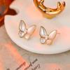 Aretes de concha madre natural de alto lujo con pin de plata S925, aretes de moda de lujo ligero, sensación de alta gama, aretes de temperamento estilo ins para mujer