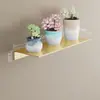 Prateleira de Parede para Sala de Estar e Cozinha, Rack de Armazenamento com Frente de Espelho, Prateleira Decorativa de Parede, Instalação Sem Furos