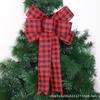 Lazo navideño de poliéster a cuadros para fiestas transfronterizas, regalo de Navidad, adorno para árbol de Navidad, venta al por mayor