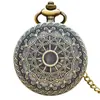 Reloj de Bolsillo Vintage de Bronce con Flor Doble de Ocho Pétalos para Hombres y Mujeres Reloj de Bolsillo de Cuarzo Reloj Grande Colgante Reloj de Regalo Reloj de Bolsillo Simple Creativo