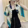 Cachecol de Seda Acetinada Feminino de Primavera e Outono Shanghai Story, Estampado, Mais Fácil de Combinar, Cachecol 90 Quadrado Grande, Presente para o Dia das Mães