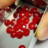 Ágata roja natural redonda de 7 mm con doble tortuga y doble enrejado, joyería de ágata tesoro roja con piedra