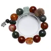 [Frijoles de Azúcar con Hilo de Color] Flor de Pegamento Rojo Cristal Natural Pulsera de Cabello Verde para Mujer La Más Fácil de Combinar Pulsera de Regalo Venta al por Mayor