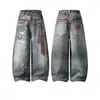Jeans de Pierna Ancha con Cintura Doble Estampado de Leopardo Impreso en 3D Estilo Americano Vintage con un Diseño Único para Hombres y Mujeres