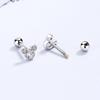 Lindos Aretes de Dibujos Animados de Mickey Mouse para Mujer Simples de Plata de Ley 925 ins Nicho Inteligente Exquisitos Aretes de Cartílago para Oreja Joyería