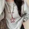 Hola Tao Dulce Corazón de Niña Cortado Colgante de Gatito Collar Cadena Larga para Clavícula Estilo Dulce Fresco Accesorios de Halter