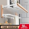 Toallero de baño de madera maciza, estante de almacenamiento para baño sin perforaciones, toallero de baño de nogal montado en la pared, almacenamiento