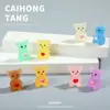 Novo Lançamento Quente Desenho Animado 3D Luminoso DIY Resina Forma de Coração Urso Mini Fofo e Adorável Brinquedo Ornamento