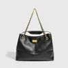 Bolsa Tote Grande Acolchoada Estilo Retrô de Alta Qualidade com Corrente para Mulheres 2025 Nova Bolsa de Ombro Estilo Pequeno Perfume para o Dia a Dia Tendência