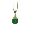 14mm grande ponto natural verde calcedônia pingente pingente de pérola alta colar de pérolas pingente de colar pingente de fábrica outlet